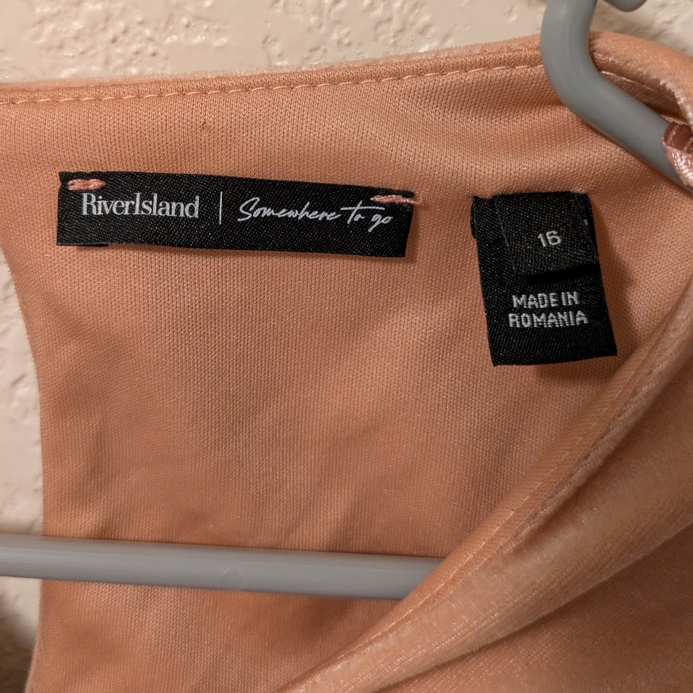 River Island Pink Micro Velvet Dress - Picture 4 of 7